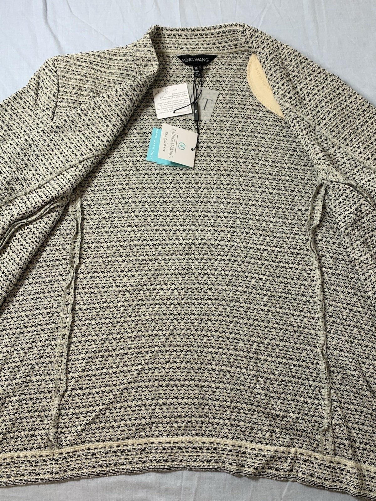 Ming Wang Tweed Knit Jacket Tailored Fit Blazer Women’s Size 1X