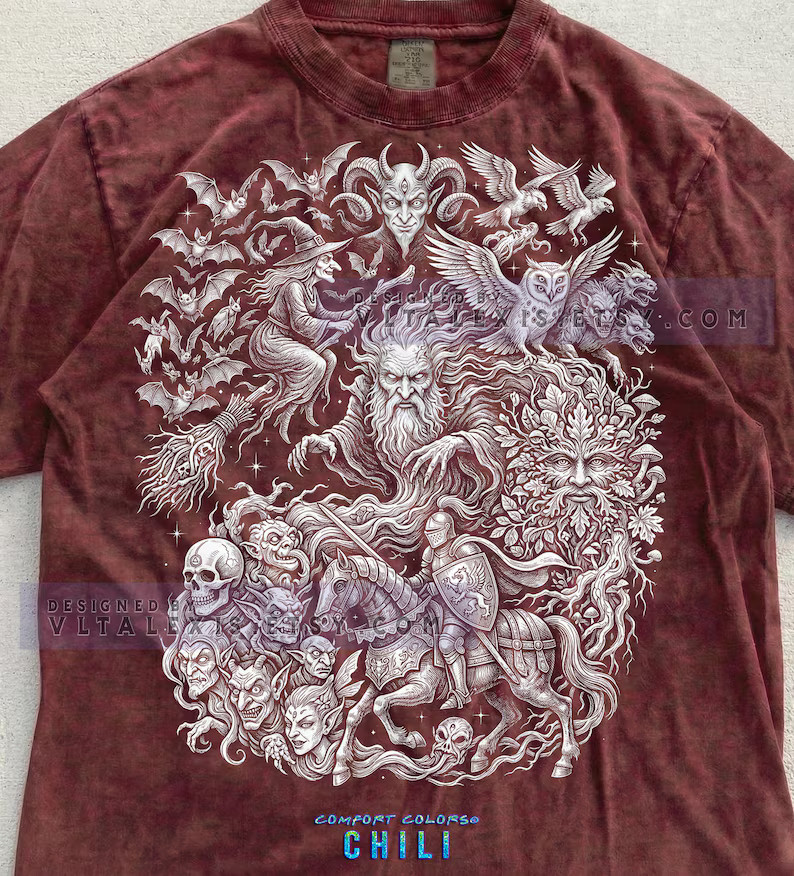 Dark Fantasy Gothic Witch Wizard Magic Occult Comfort Tee
