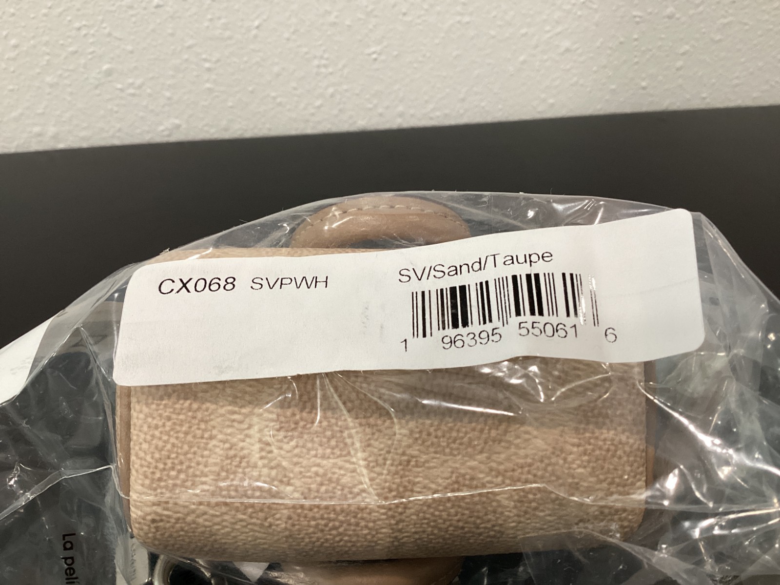 Coach Mini Rowan Bag Charm CX068 Sand Signature Canvas Leather 3.75″x2.5″x2.25″