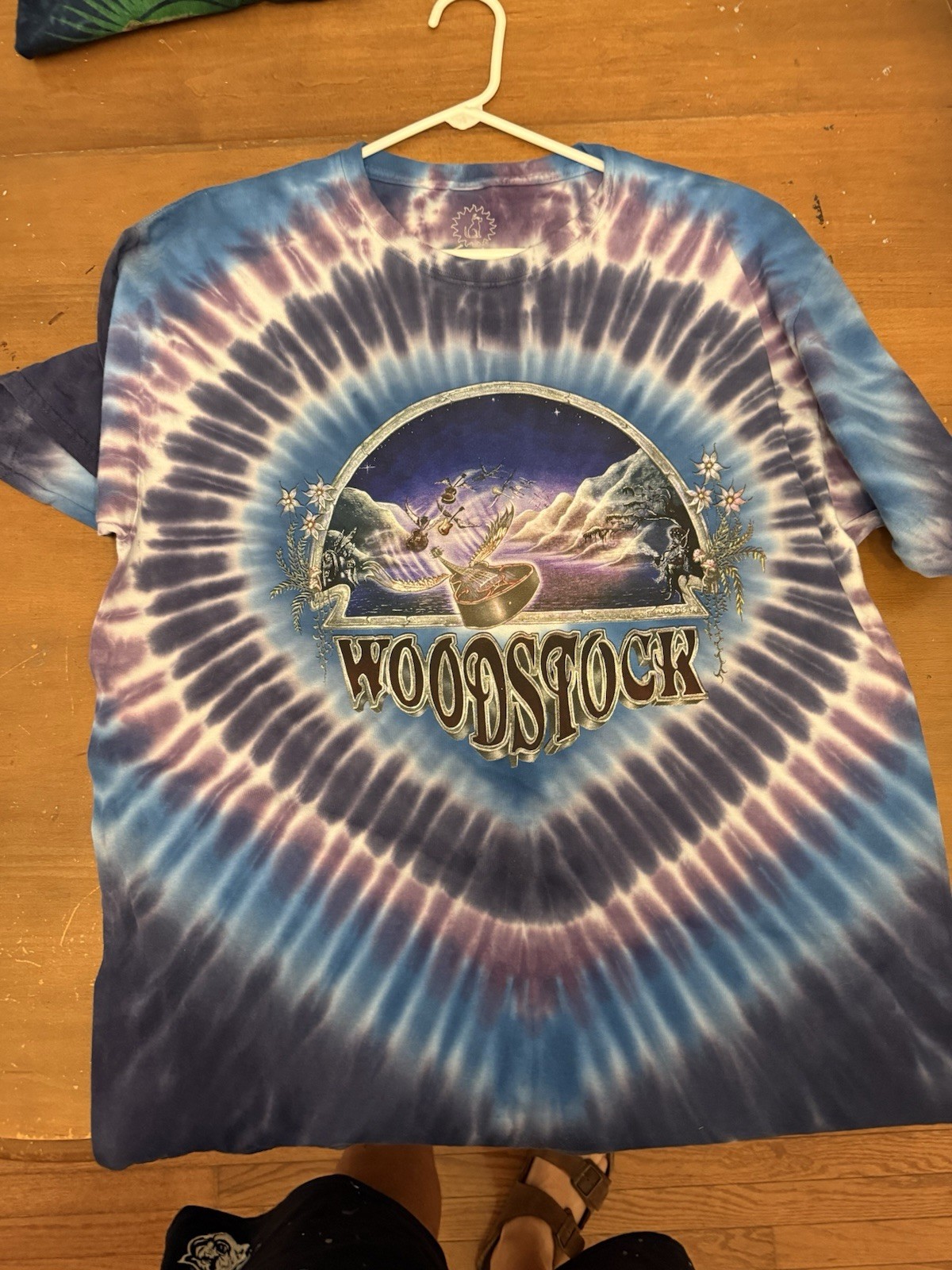 Vintage 1998 Woodstock Tie Dye T Shirt XL Sundog DuBois Double Sided Festival XL