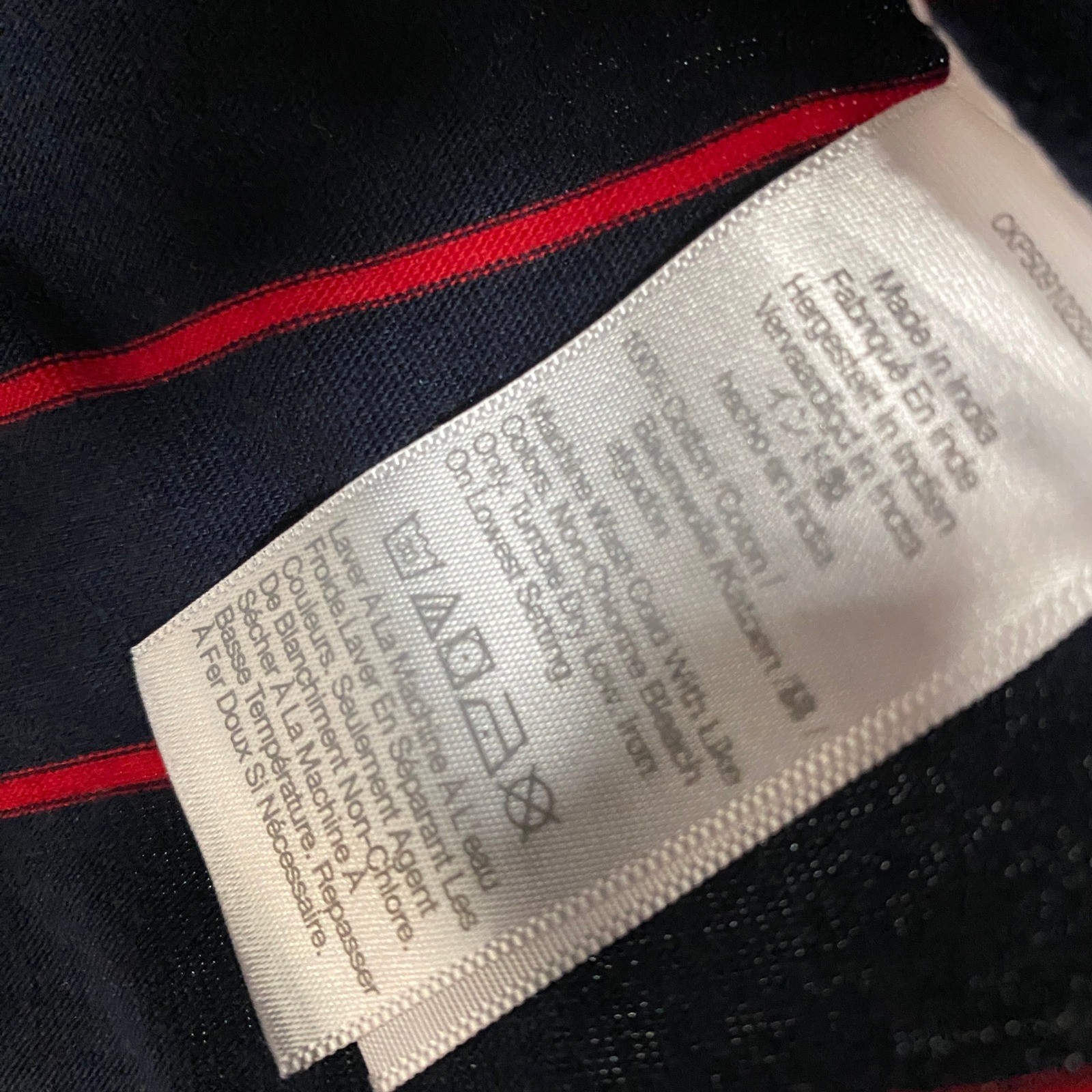 Madewell Top Womens Small Perfect Crewneck Tee Jersey Navy Red Stripe NY733
