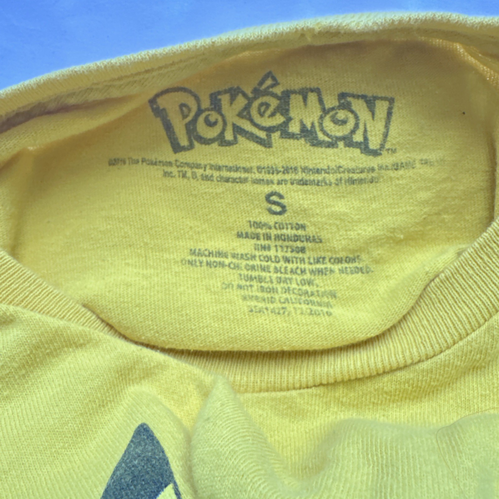 Poke’man Pikachu Crop Top Size Small Yellow