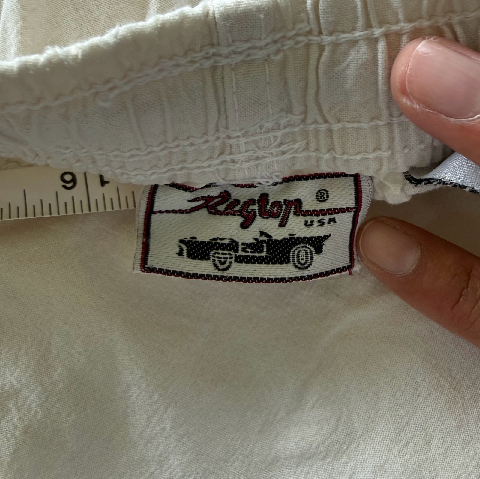 Vintage 90s Regton USA Cream Cotton Capri Pants Size M Utility Cargo Sailcloth