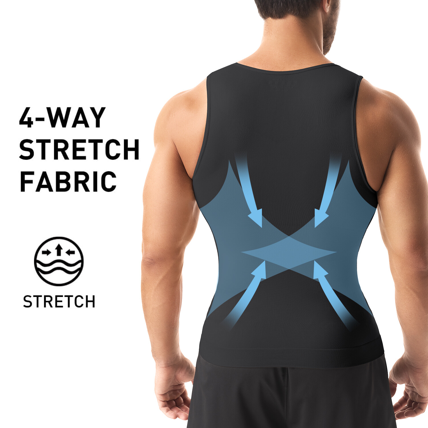 Men’s Body Slimming Tummy Control Shaper Vest Waist Trainer Shapewear Underwear