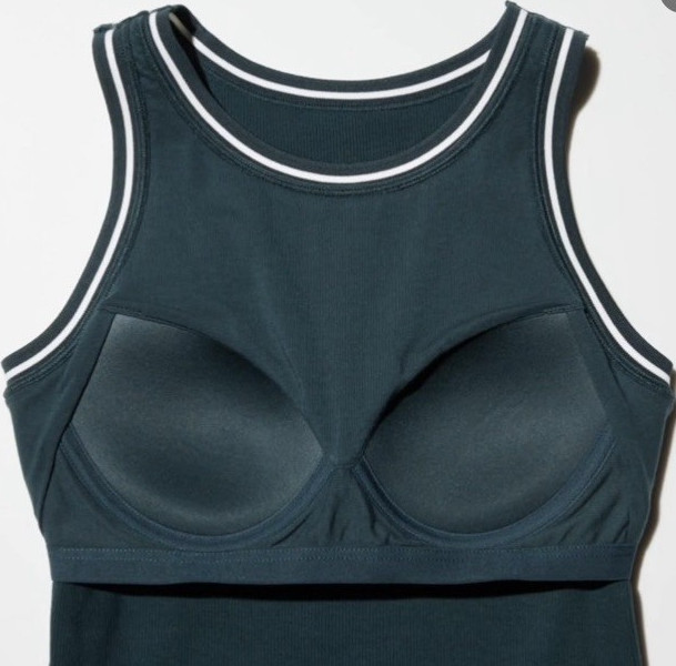 Ribbed Cropped Sleeveless Bra Top, M size, cotton 97% 3% elastane