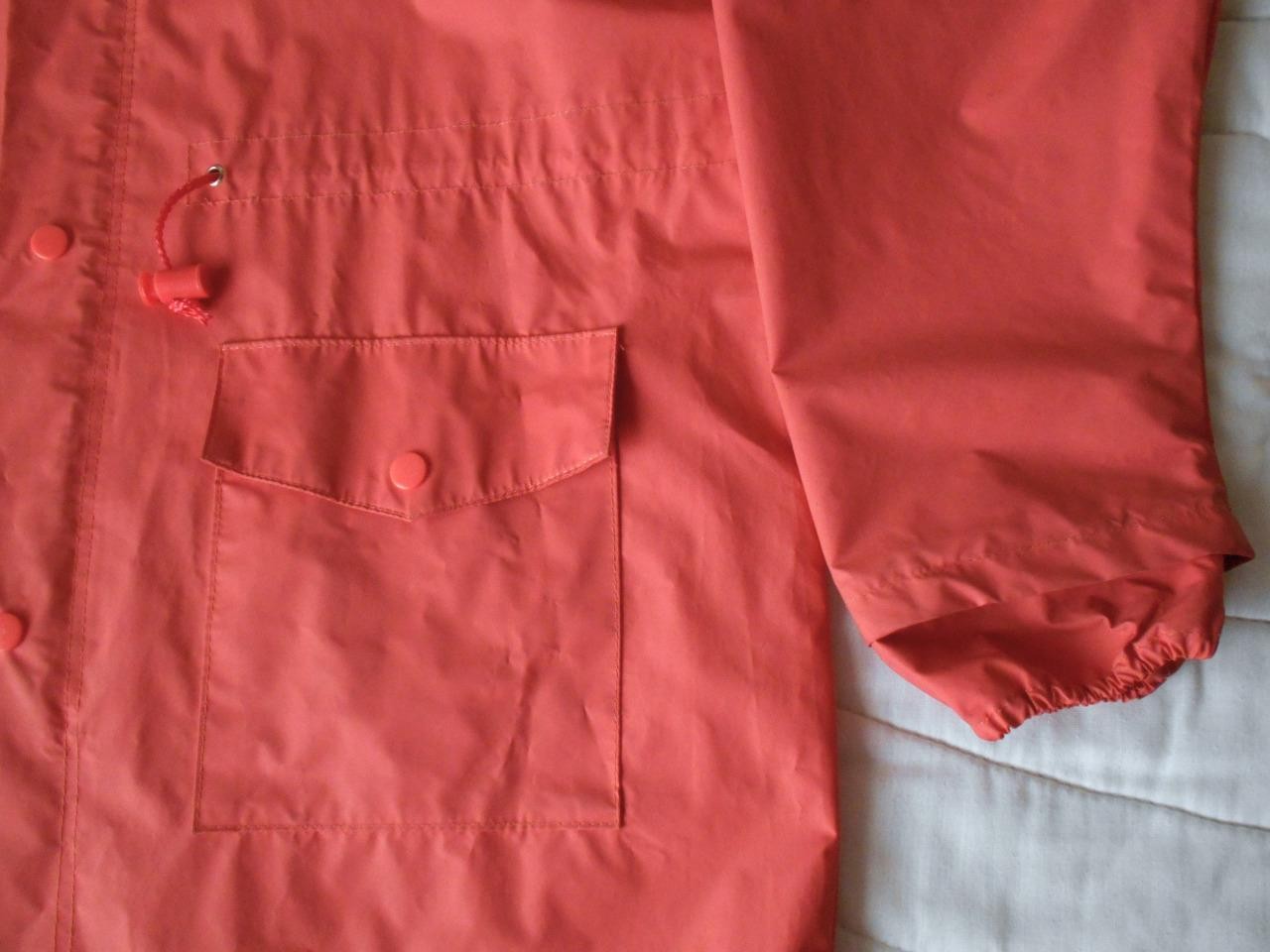 Vtg Gap Kids Storm Buster Raincoat & Pouch Peach/Orange L/XL