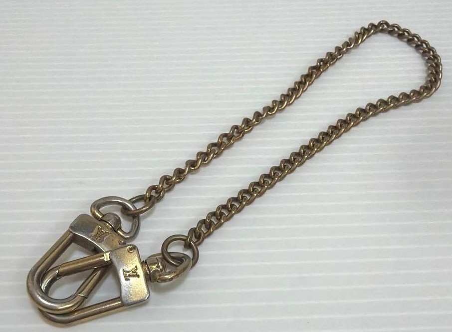 Louis Vuitton Wallet Chain Strap Gold Tone Metal Clasp 32cm 12.6in Auth Used