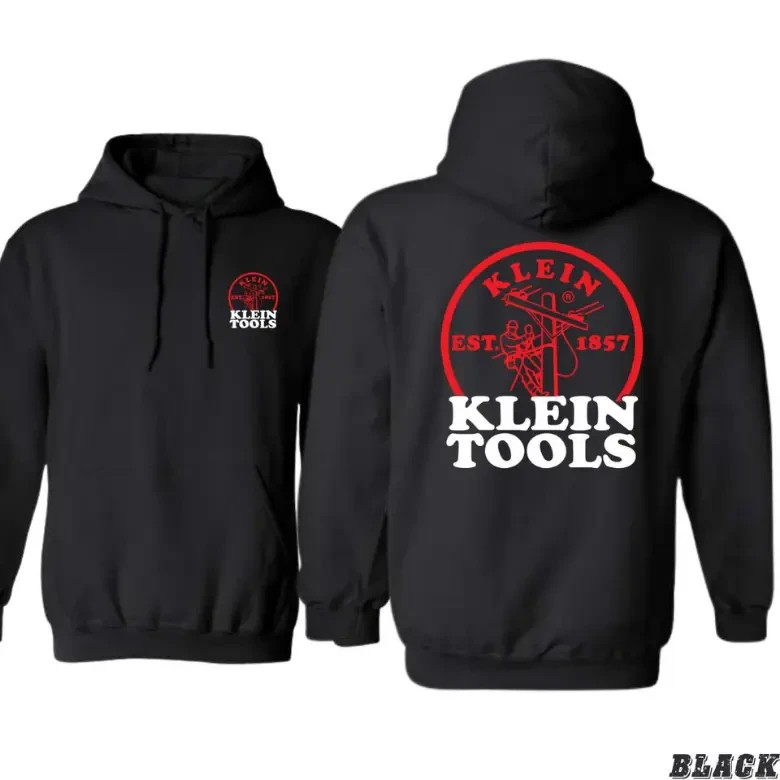Klein Tools Hoodie, Red Circle Logo Workwear Sweatshirt for Electricians