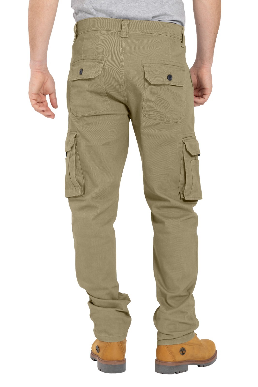 Men’s Heavy Duty Workwear Trouser Stretch Utility Pocket Flex Cargo Full Pants