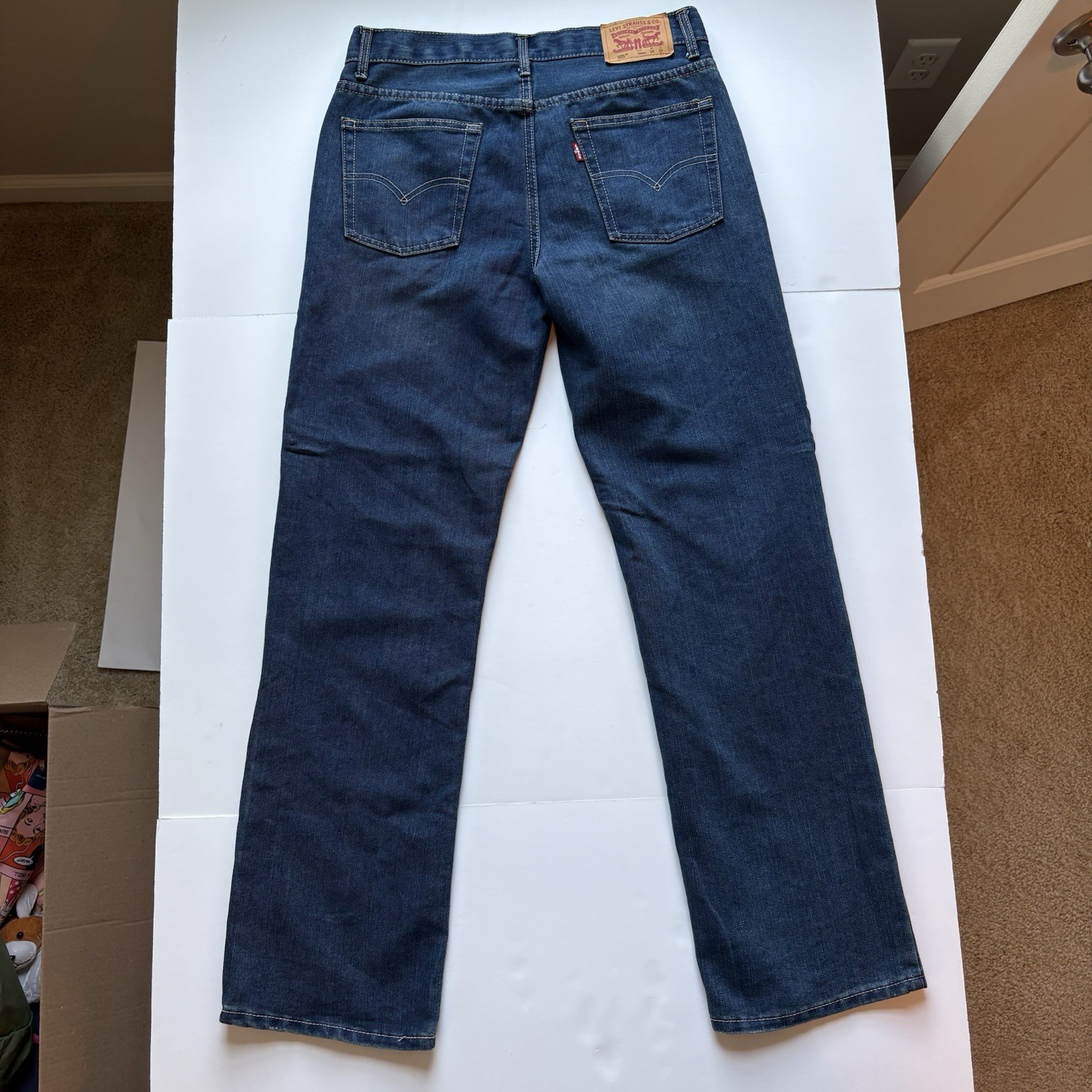Levi’s 505 Men’s Straight Regular Fit Dark Wash Denim Jeans 29×31 18REG
