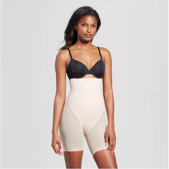 Miracle Brands Women’s Sheer High Waist Thigh Slimmer – M – Beige – C467