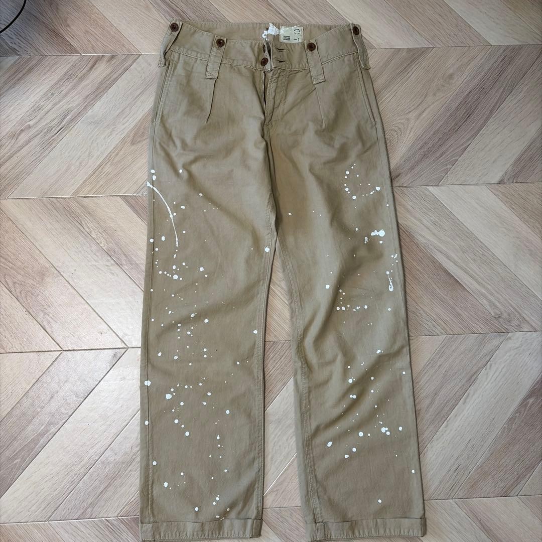 orSlow Paint Splatter Chino Pants Khaki Unisex Japan Size S