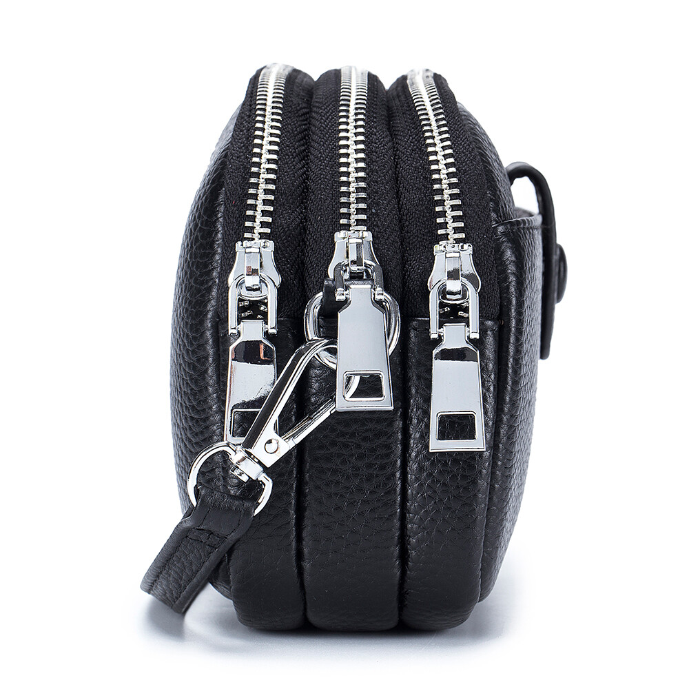 Womens Small Crossbody Bag Genuine Leather Shoulder Handbag Zip Cellphone Wallet
