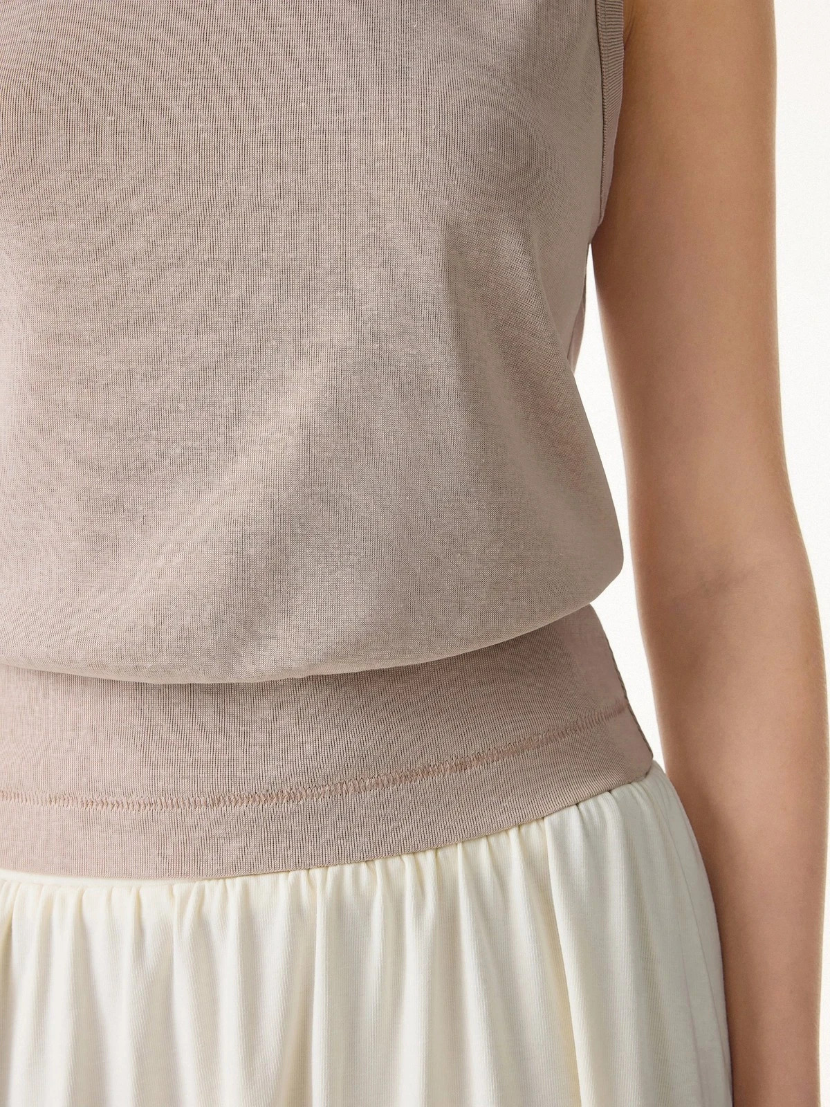OGL Cotton-Linen Blend Reversible Boatneck Low Back Top, New