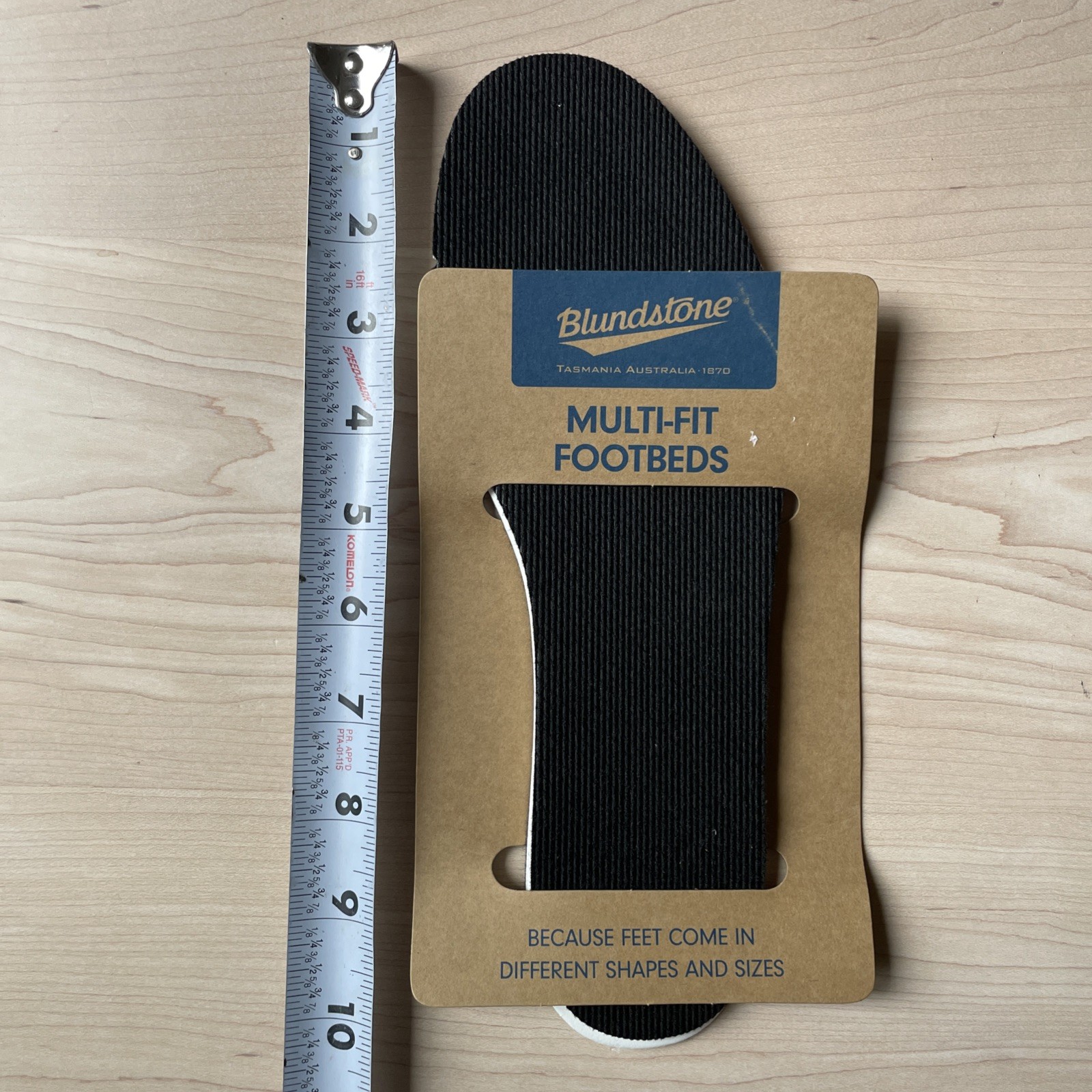 New 10.25″ L Blundstone Multi-Fit Black Footbeds Insoles M’s Size 6, W’s Size 8
