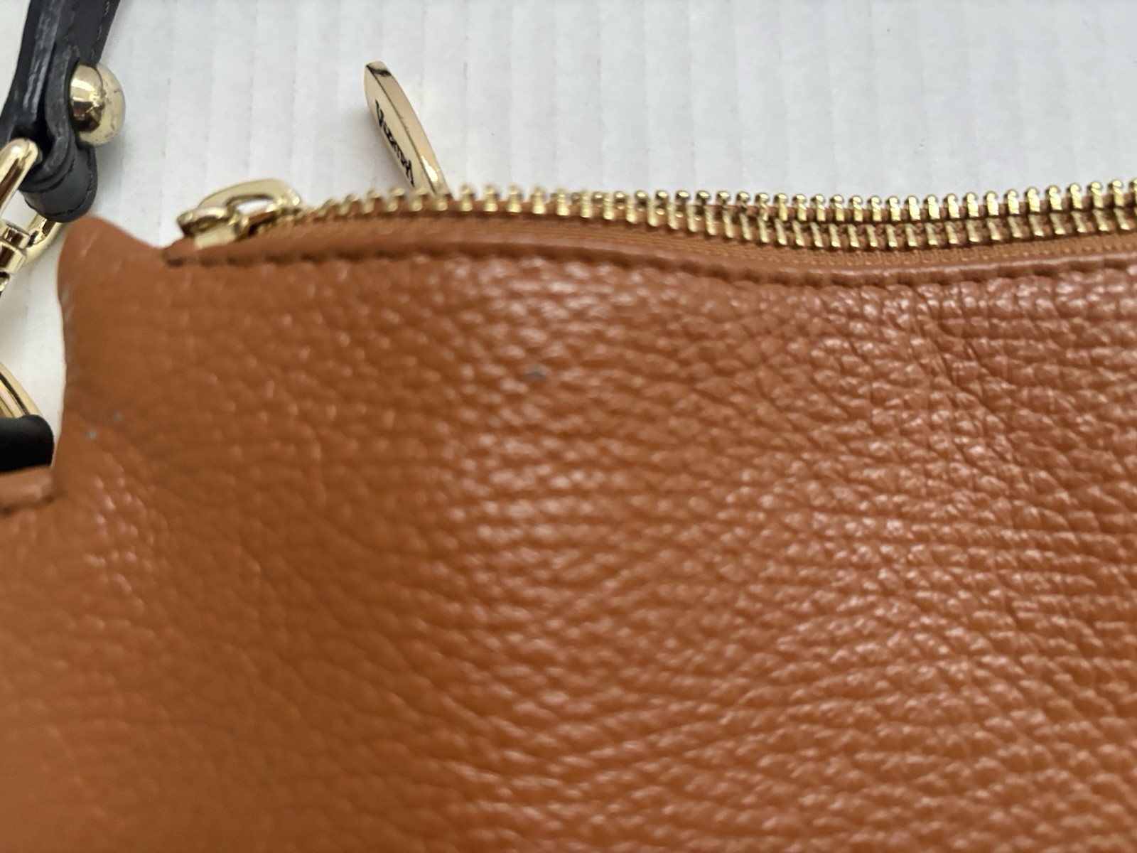 Valentina Italia Brown Leather Shoulder Bag Dark Brown Strap and Gold Hardware.