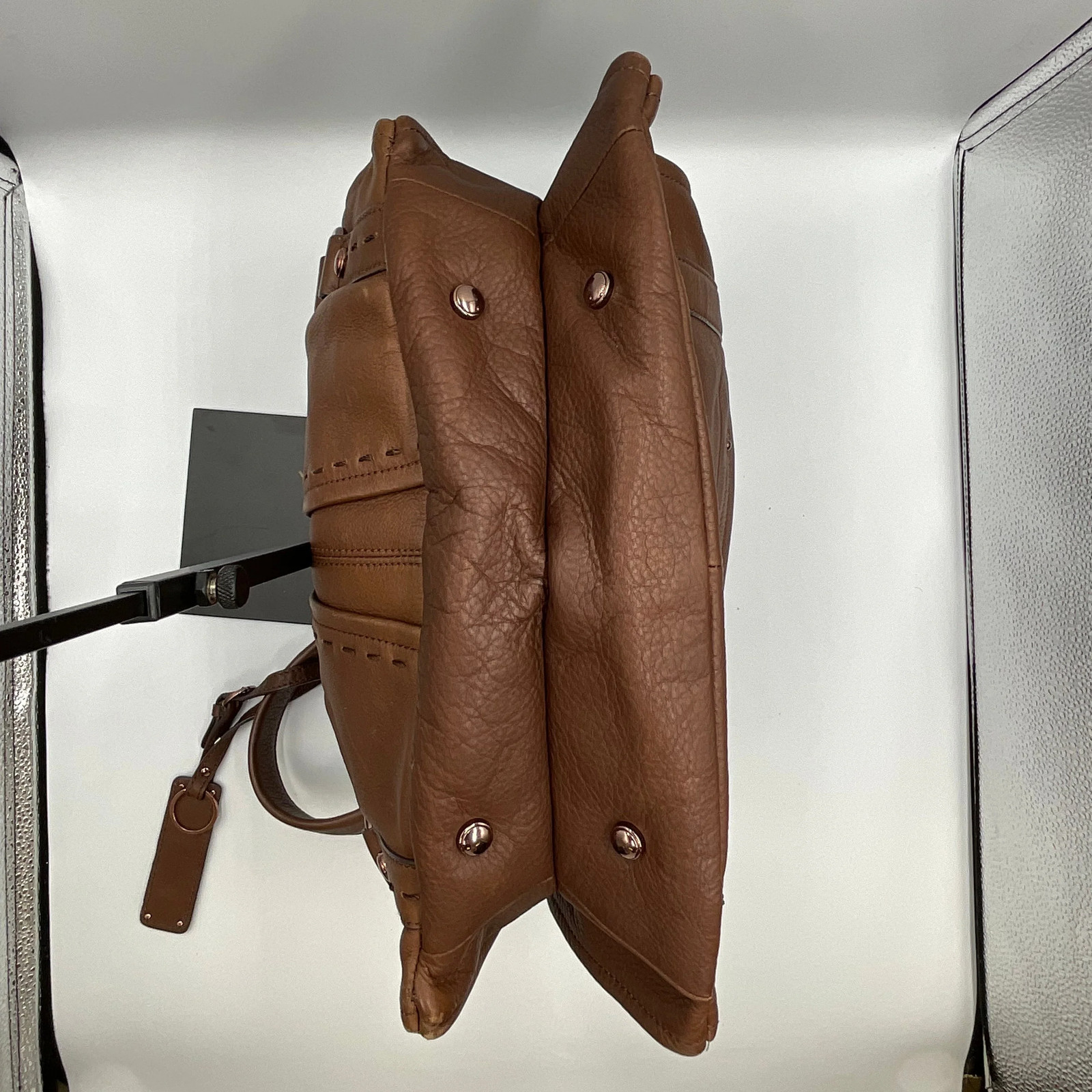 B. Makowsky Brown Leather Large Shoulder Bag