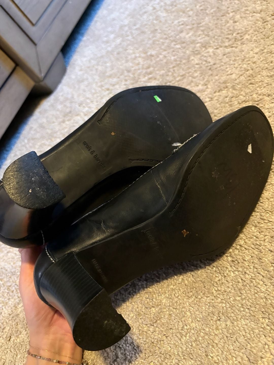 Vintage Y2K Croft & Barrow Black Leather Loafer Pump Heels