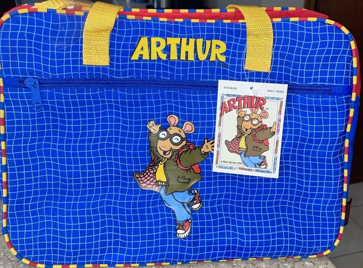 Vintage 1998 PBS Arthur Marc Brown 13” Travel Tote Duffle Bag New