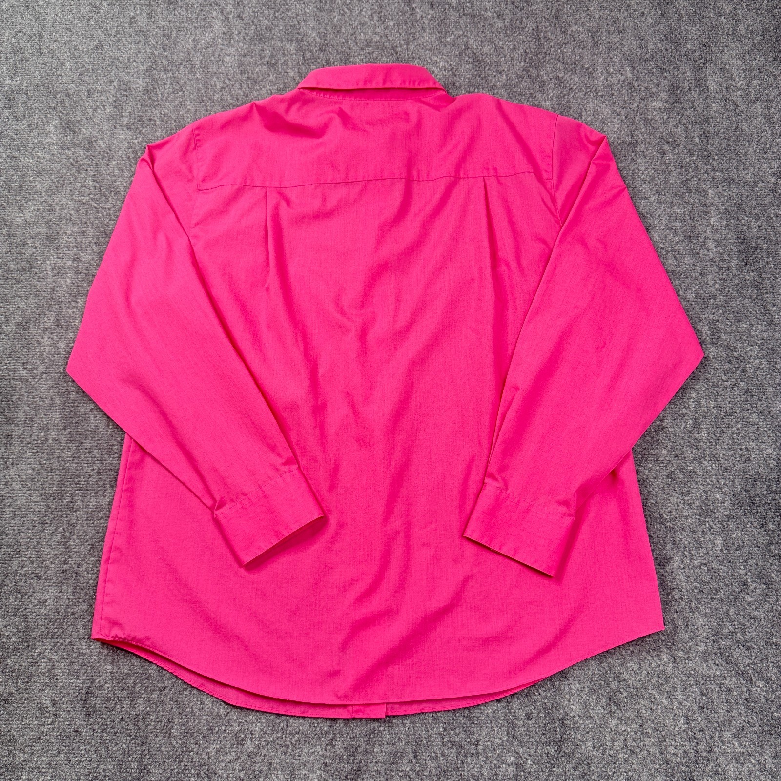 Foxcroft Womens Button Up Dress Shirt Size 16 Pink Wrinkle Free Long Sleeve