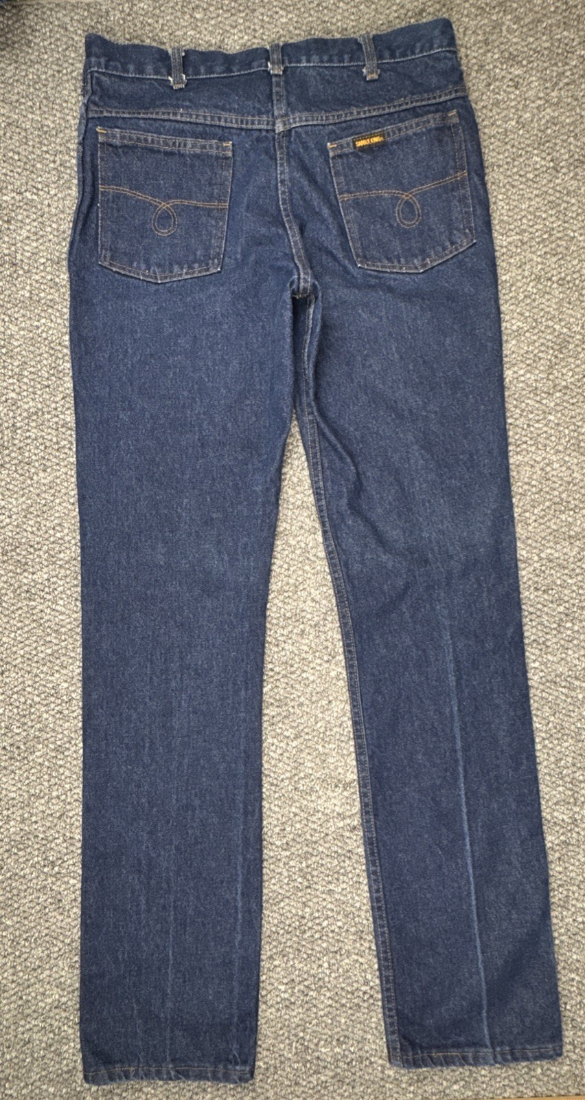 Saddle King Key Jeans Men’s 34×36 Vintage Raw Denim Blue Medium Wash