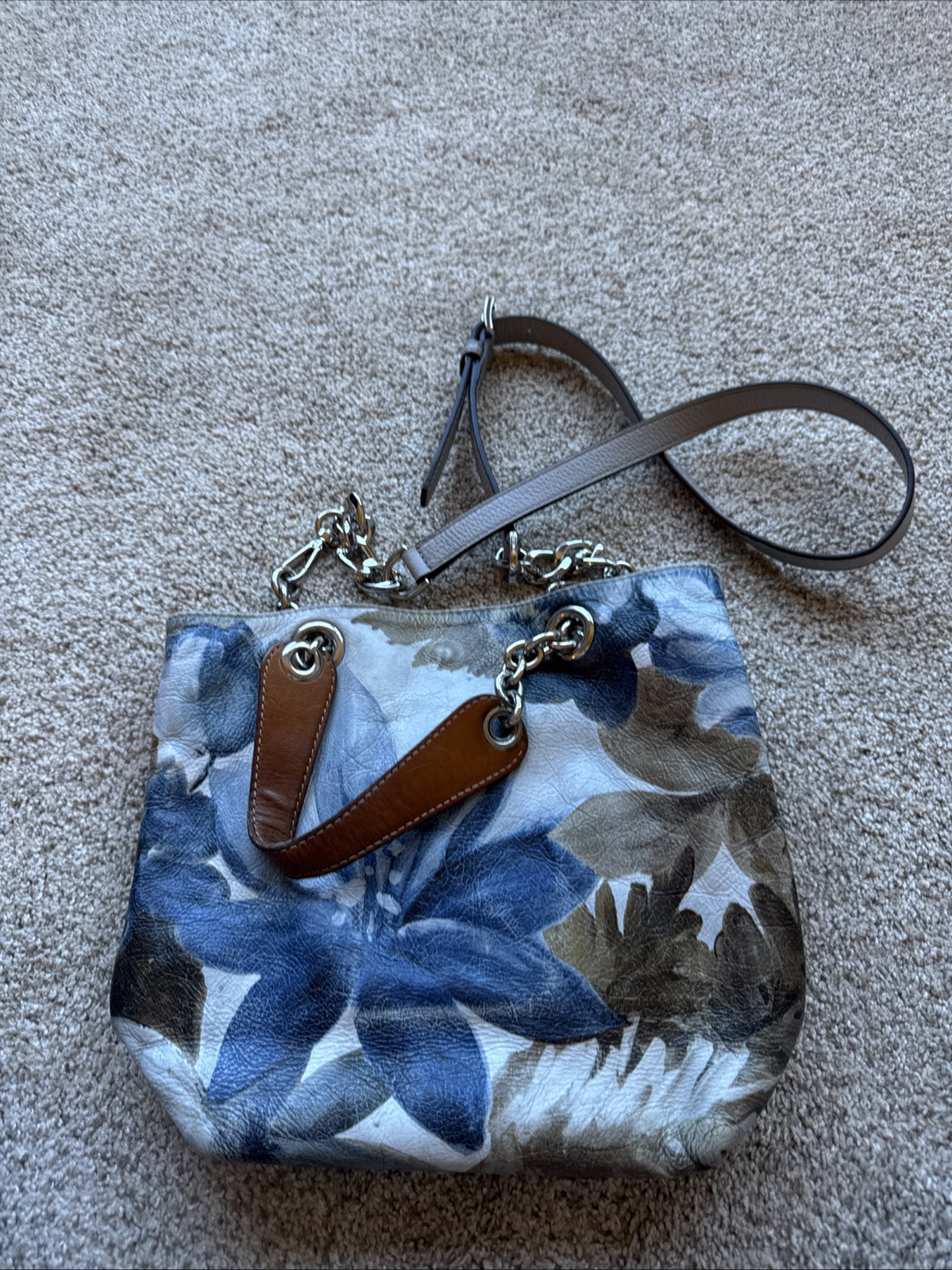 Painted Italian Genuine Leather Purse Bag