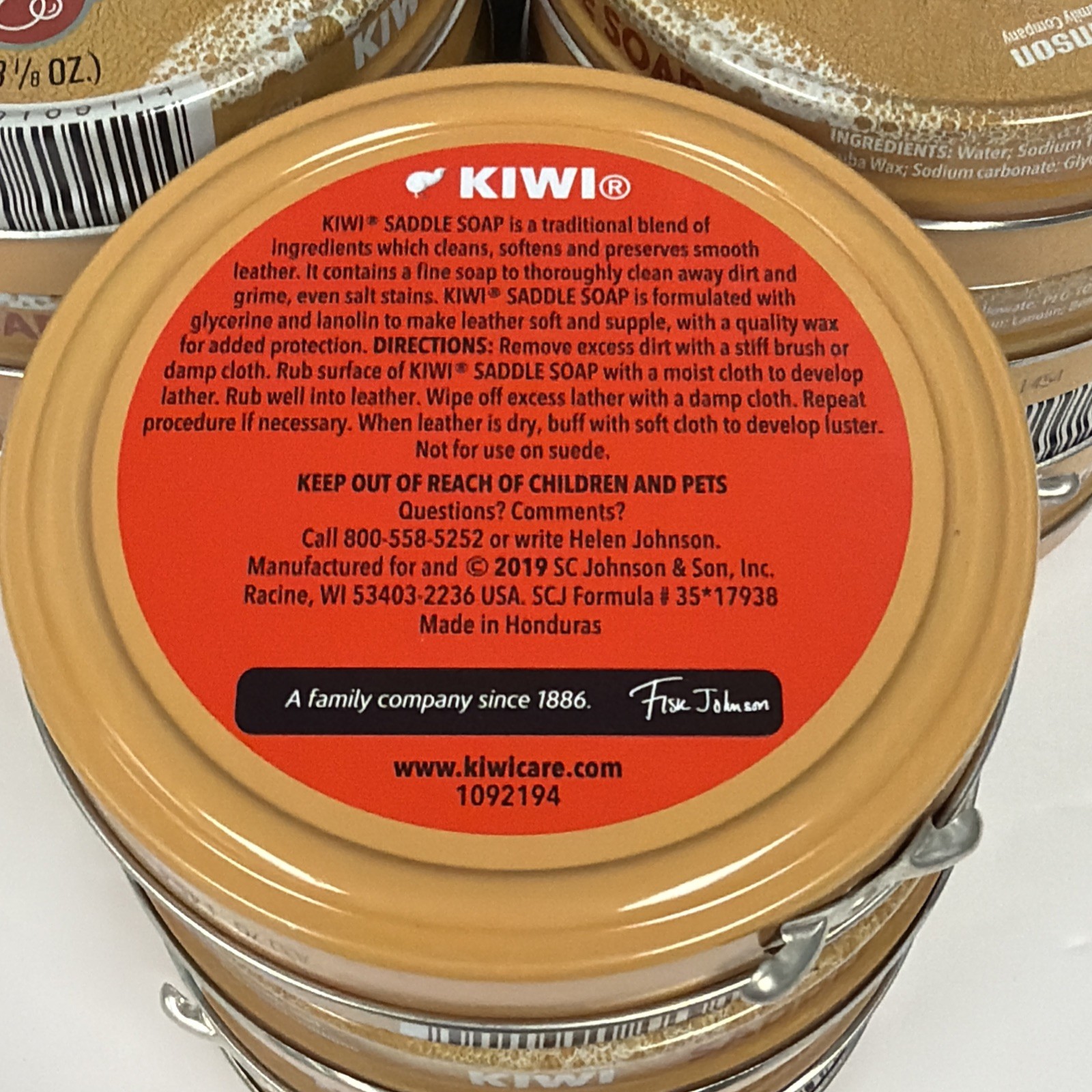 Kiwi Saddle Soap 3.125 Ounce (12 PACK) Removes Dirt and Grime On Leather New