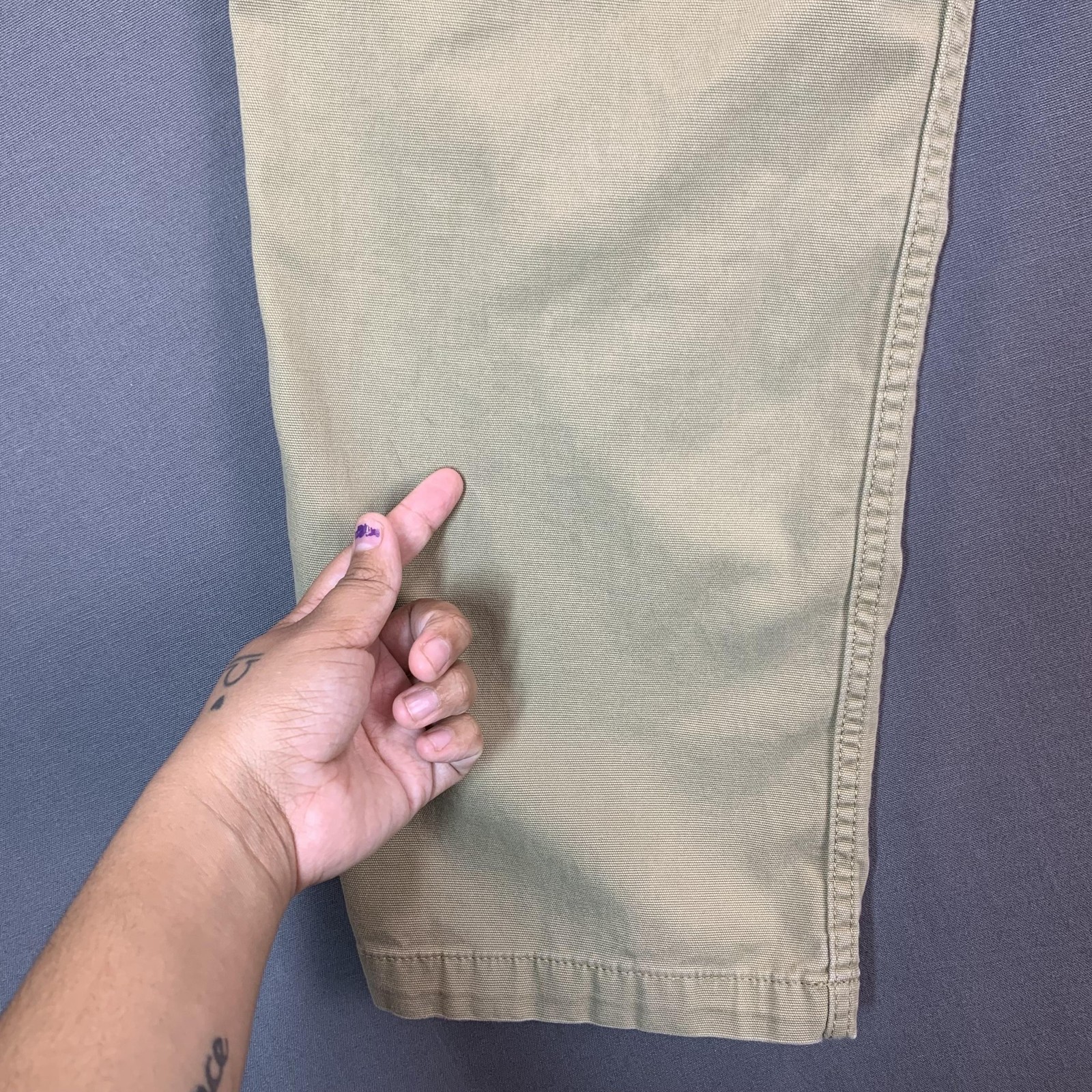 Carhartt Rugged Flex Relaxed Fit Carpenter Pants Mens 38×32 Beige Canvas Stretch