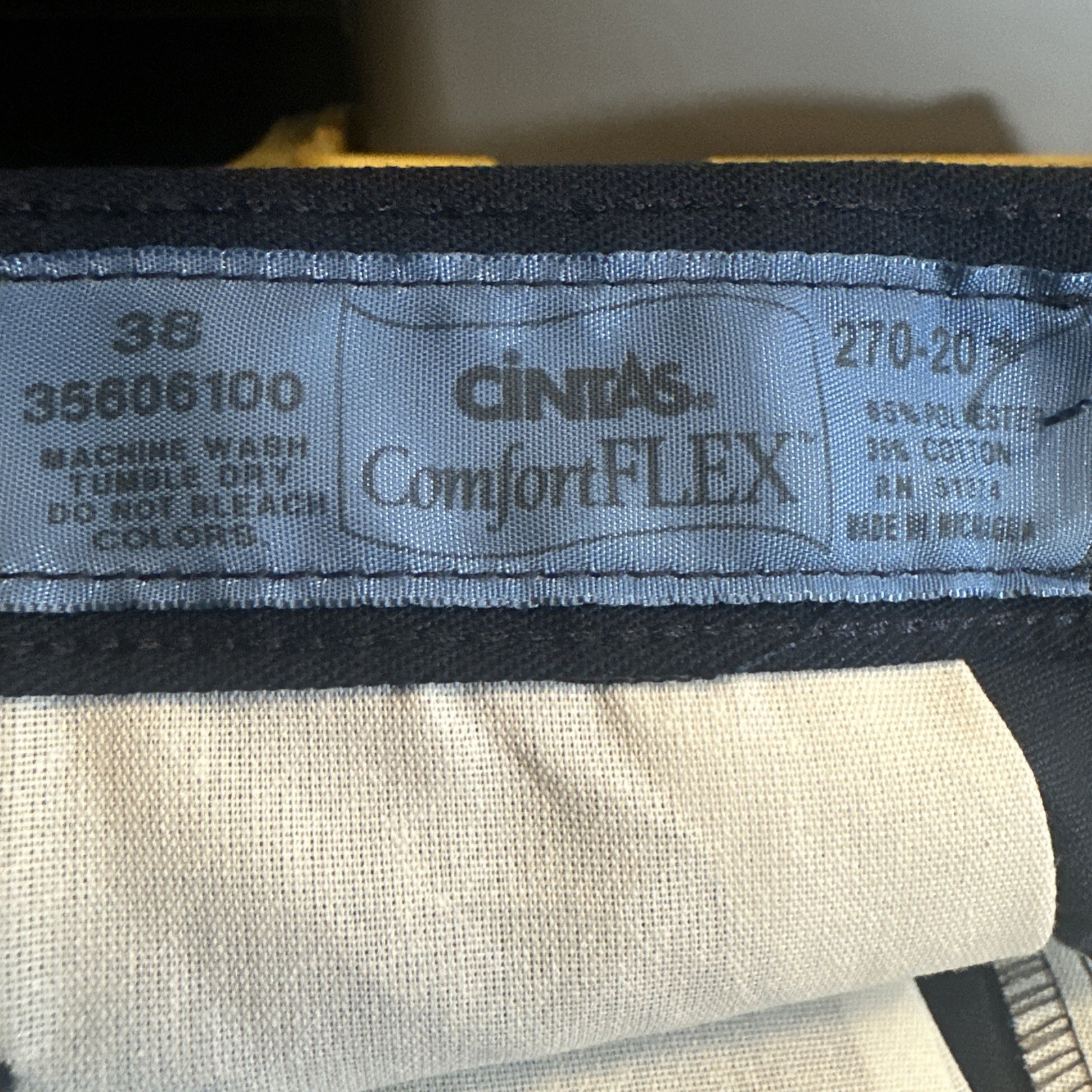 Lot Of 2 Cintas Comfort Flex Navy Blue Cargo Work Pant 38×32 #270-20 Relaxed Fit