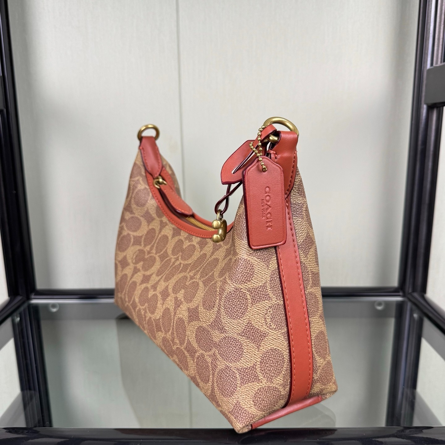 COACH CAM26 Brown Juliet Shoulder Bag 25 Signature Canvas Tan 2-way Outlet New