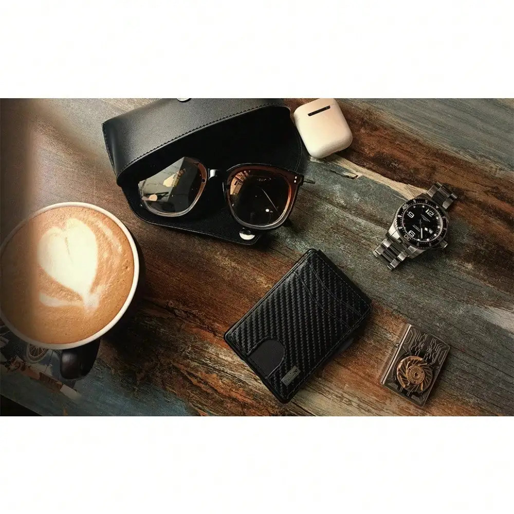 Wallet for Men, Mens Minimalist Wallet 9-13 Cards, Slim Compact Wallet with Mone