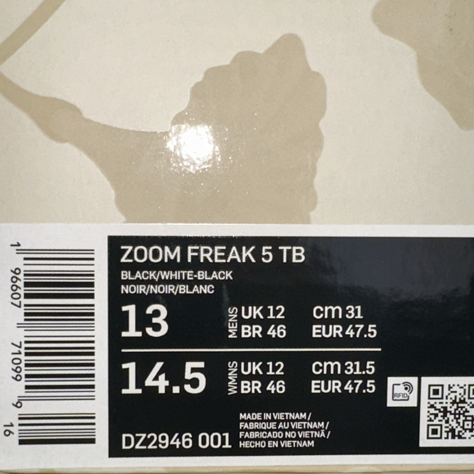 Nike Men’s Size 13 Zoom Freak 5 (DZ2946 001) Sneaker Trainer Sports Black