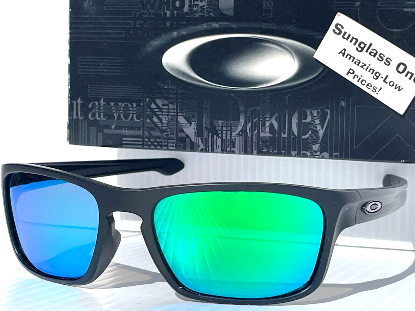 NEW Oakley SLIVER STEALTH Matte Black POLARIZED Galaxy Jade Lens Sunglass 9408