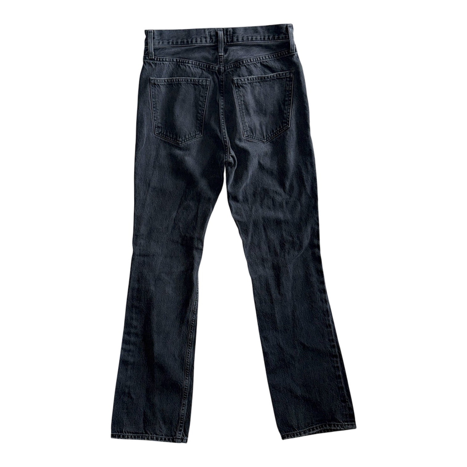 Agolde Lana Slice High Rise Straight Leg Jeans Black Cutout Size 26