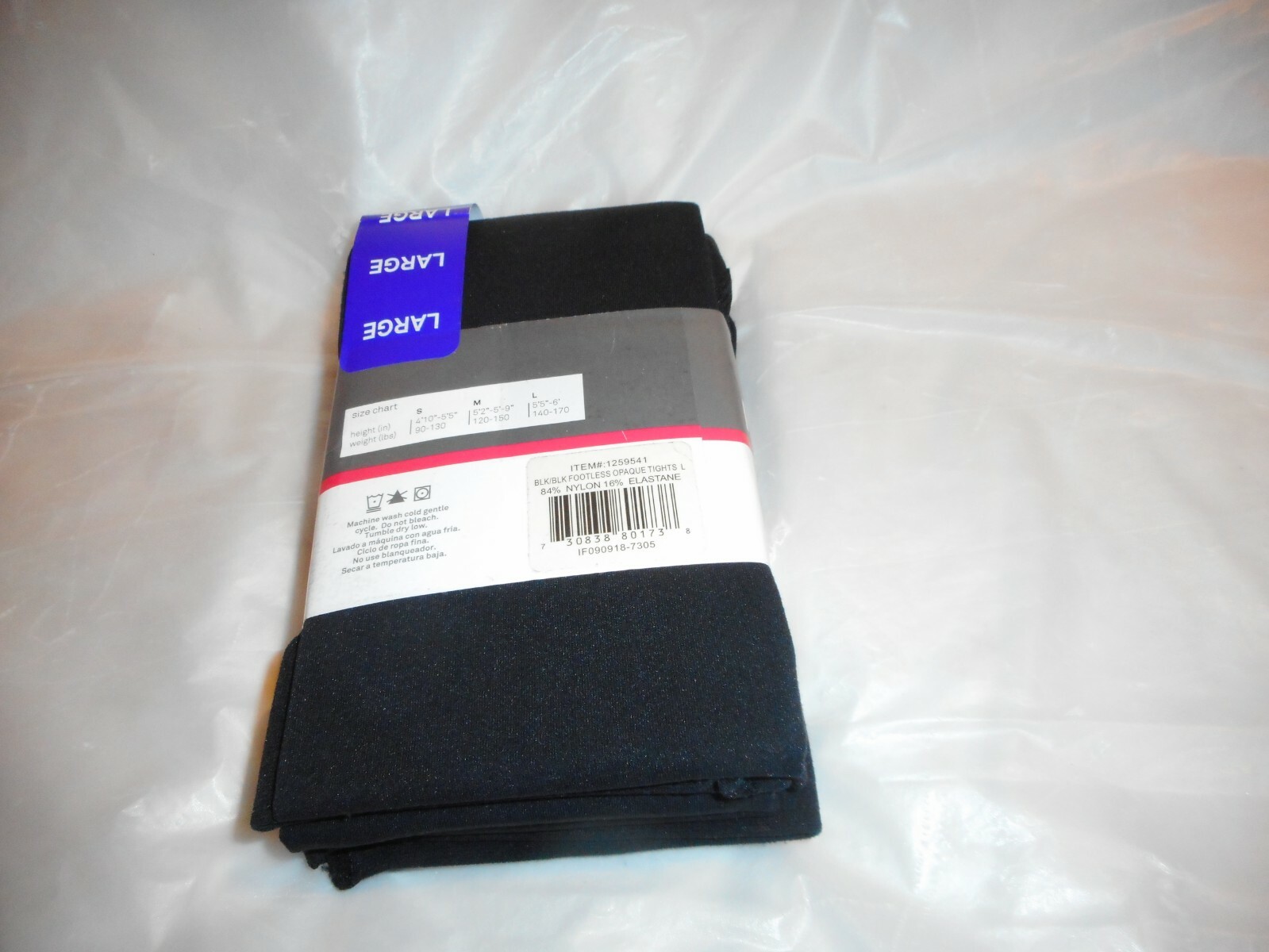 Yummie 2 PK by heather thomson Black Footless Opaque Tights S,M,,& L
