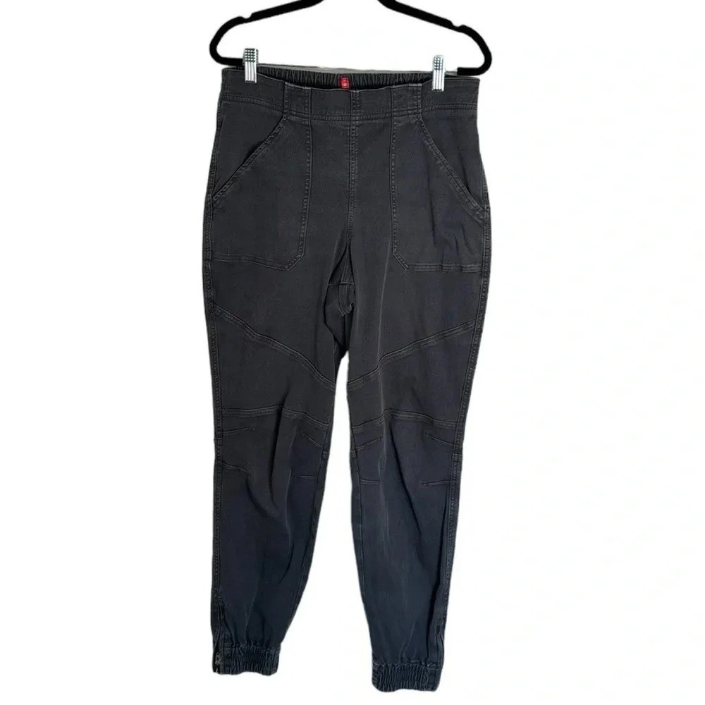 Spanx Stretch Twill Jogger Pants Washed Black Size Large