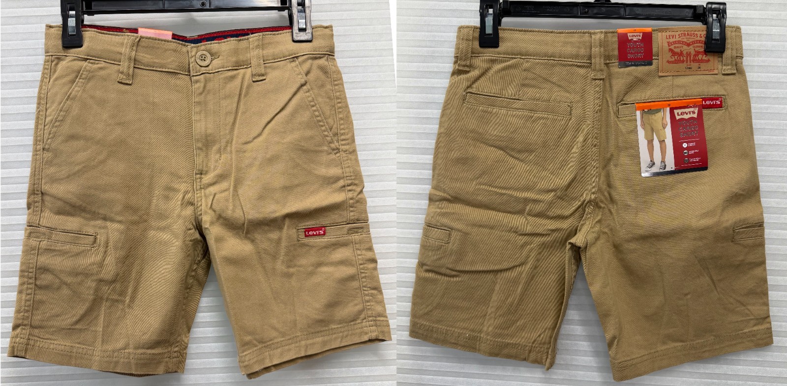 Levi’s Boy’s Youth Utility Comfort Stretch Adjustable Waist Cargo Shorts