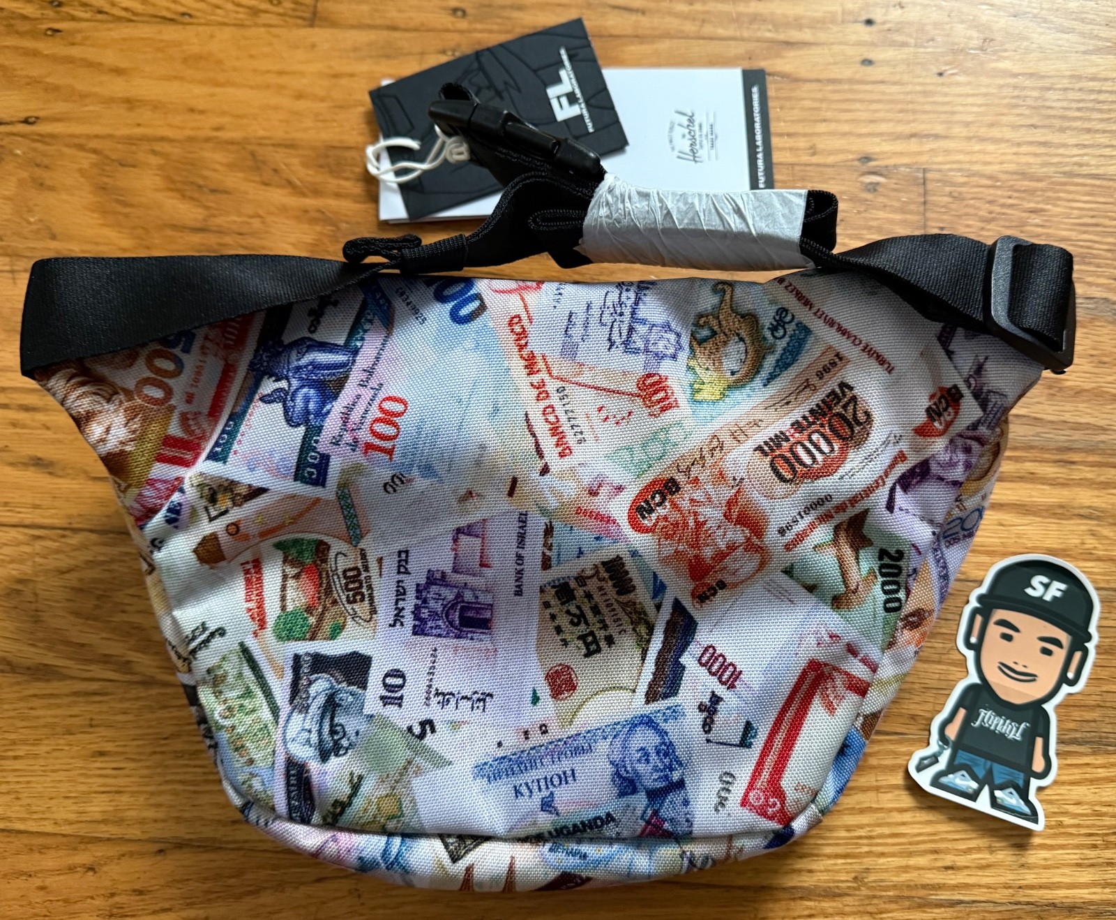 NEW HERSCHEL FUTURA LABORATORIES FL POP QUIZ HIP PACK FANNY BAG CANVAS FLOM RARE