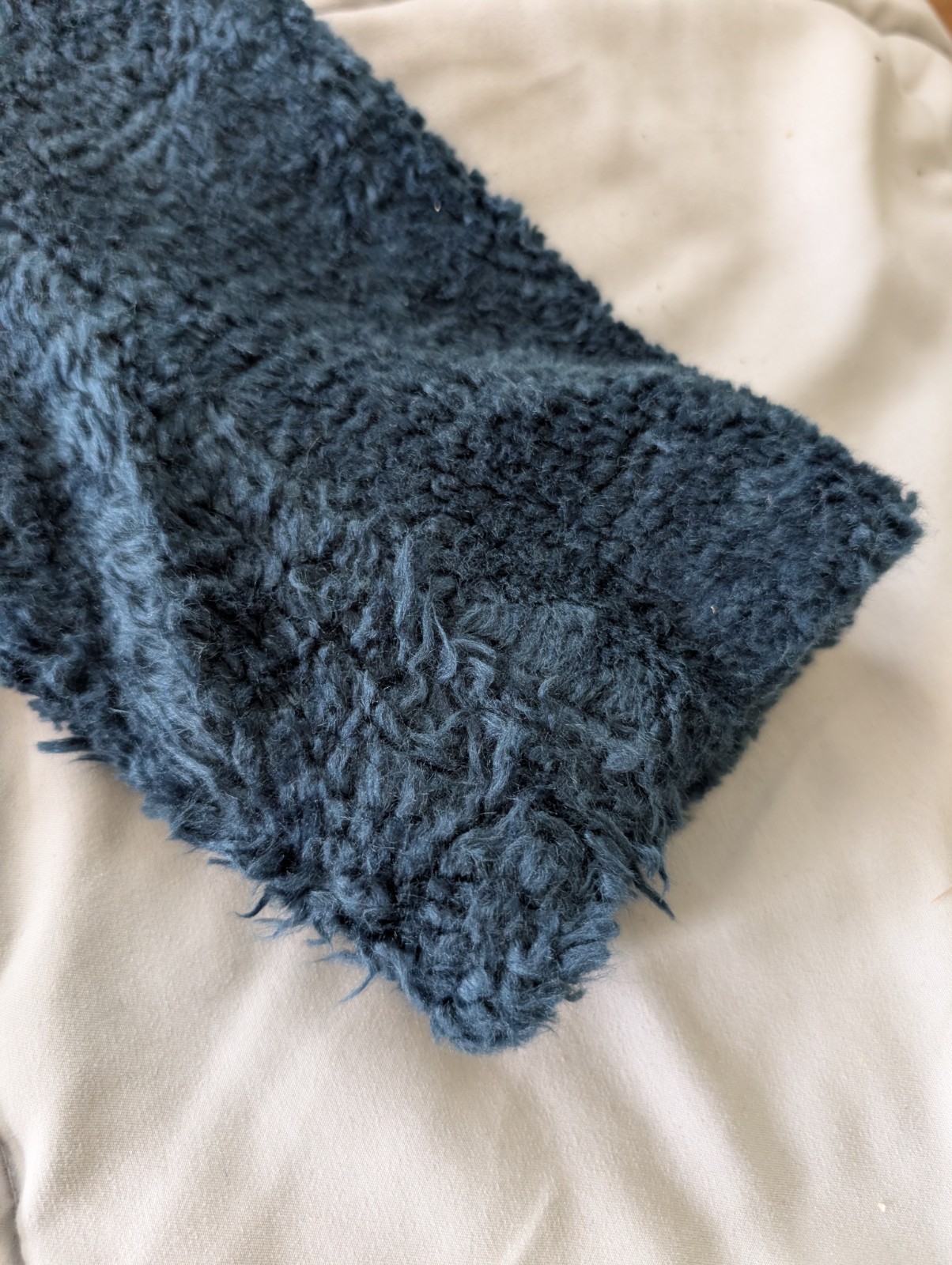 Pendleton sherpa fleece lined deep pile teddy fuzzy blue plaid jacket – Womens M