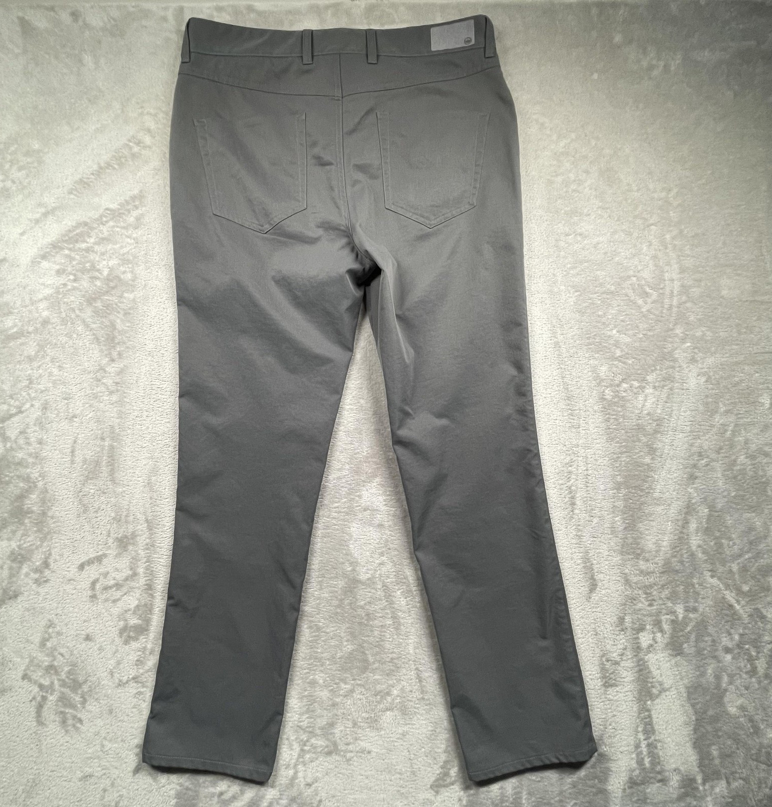 Peter Millar Pants EB66 Mens 33×34 Gray Microfiber Chino 5 Pocket Golf Casual