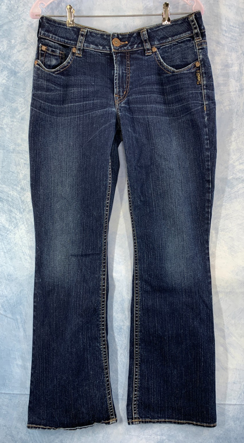 Silver Jeans Co Women’s W32/32 Dark Wash Mid Rise Suki Denim Jeans