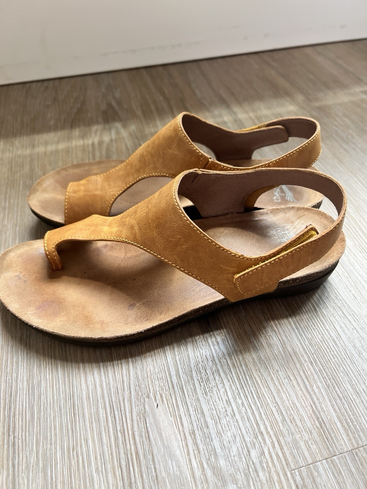 Dansko Reece Tan Leather Slingback Sandals Women’s EU 38 Comfort Toe Loop US 7.5