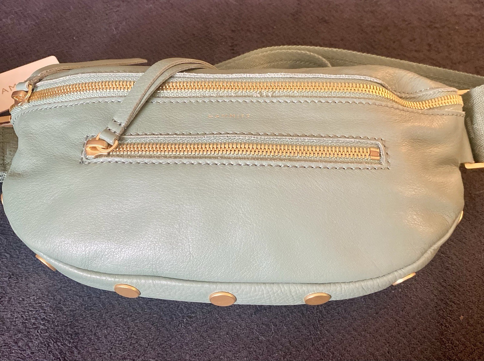 Hammitt-Charles Crossbody-Medium Waist Purse-Bag-Leather-Artichoke Green-NEW
