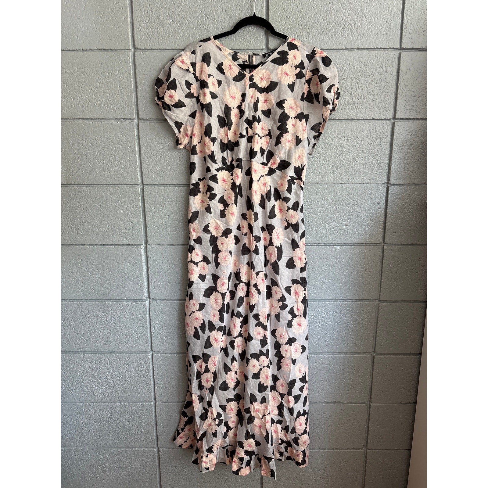 NWT J.Crew Ruffle-Hem Midi Dress in Poppy Print size 18
