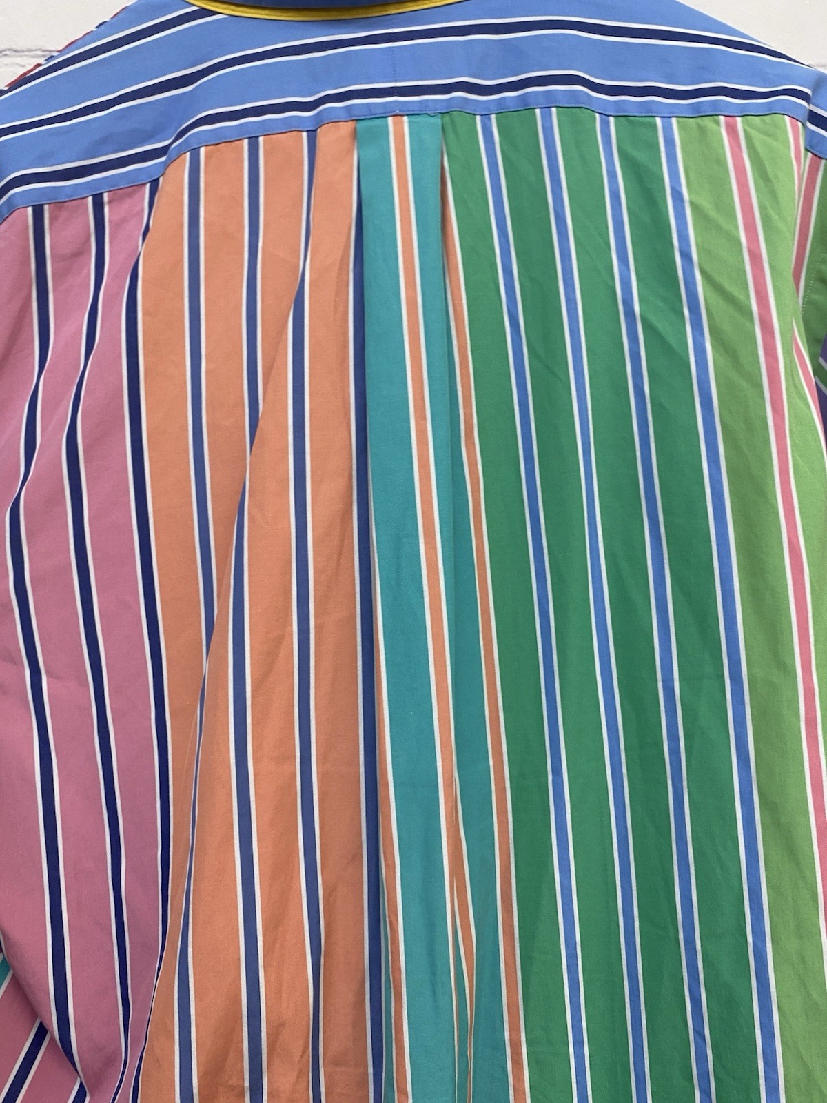 FUNKY Ralph Lauren Custom Fit Large Various Stripe Colorful Dress Shirt