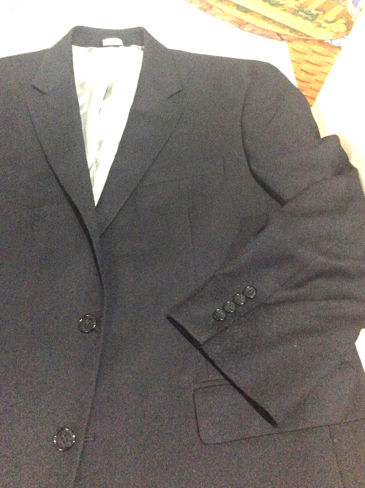 Croft &Barrow MEN’S SZ 44 R Suit Jacket Coat Blazer Black Smooth Feel Modern