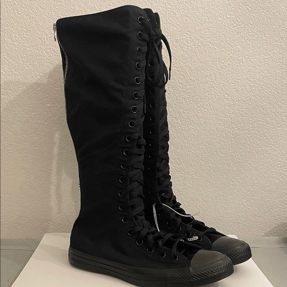 Converse Chuck Taylor All-Star XX-Hi Knee High Lace-Up Boots – Black Monochrome