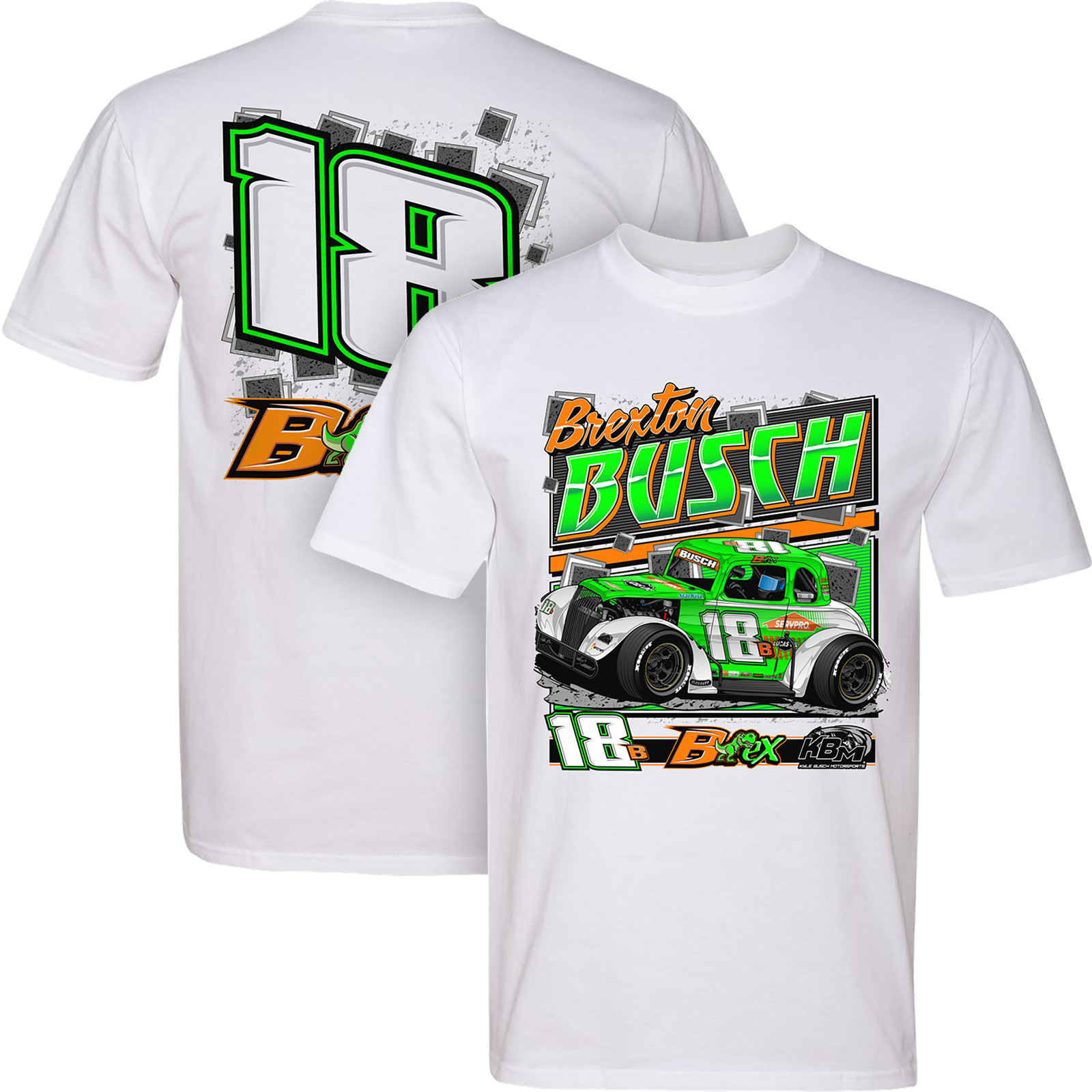 BREXTON BUSCH #18B LEGEND WHITE 2-SPOT TEE