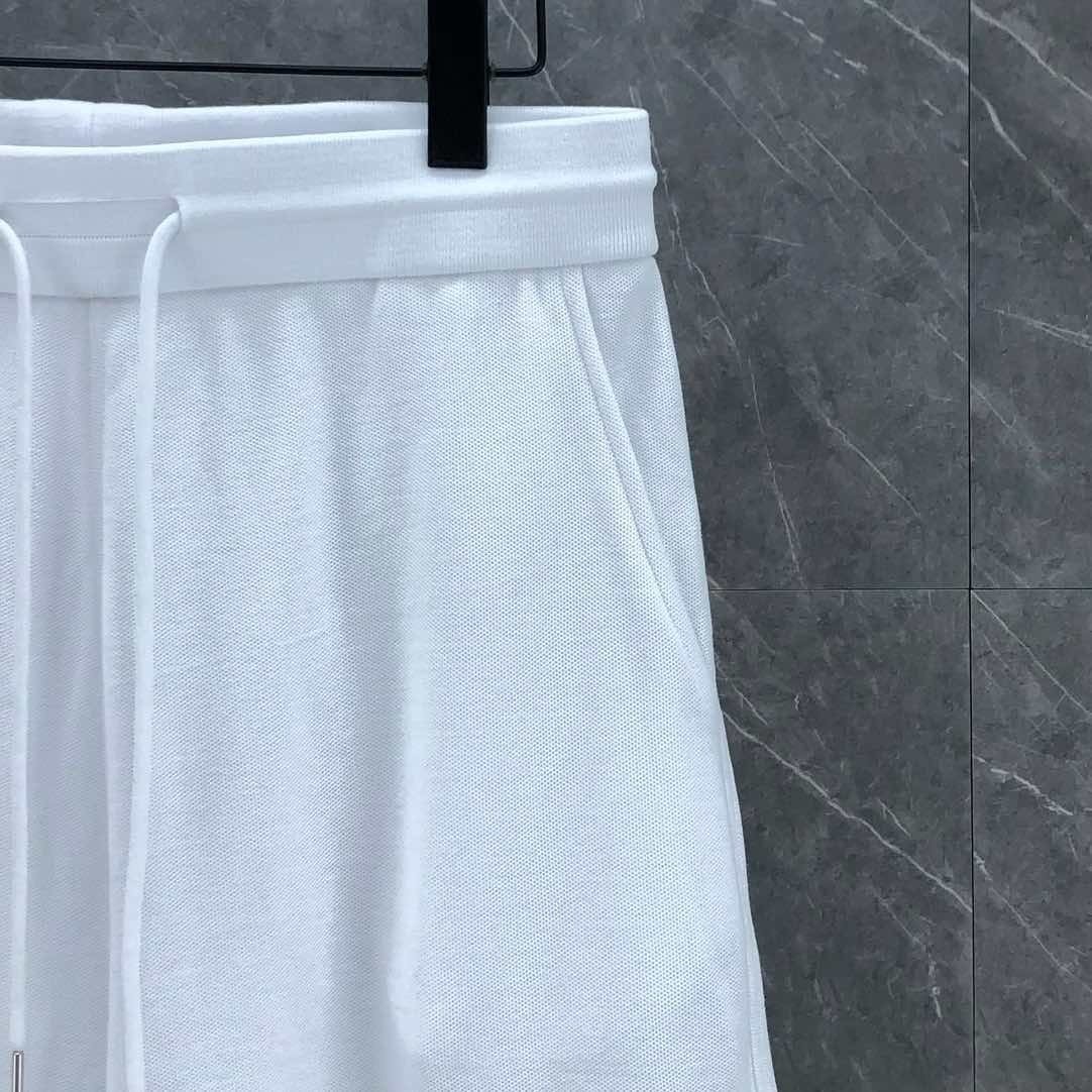 Thom Browne Men Yarn-Dyed Pique Shorts Signature 4 Bar Stripe Drawstring 2 Color