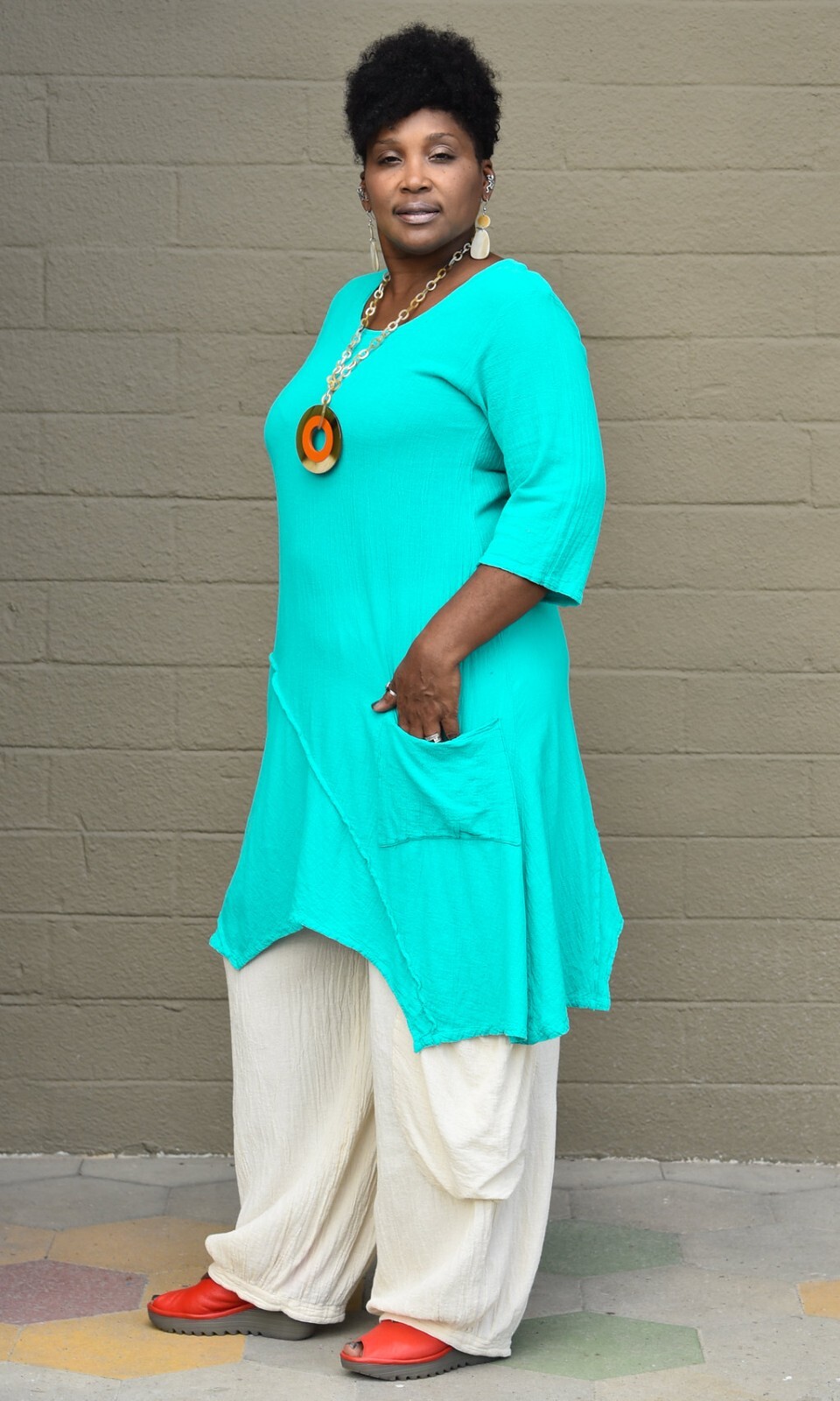 WATERSISTER Cotton Gauze TANGO TUNIC Long Top 1(S/M) 2(L/XL) 3(1X) oh my COLORS